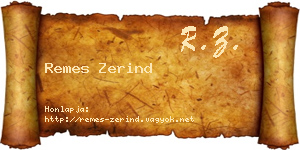 Remes Zerind névjegykártya